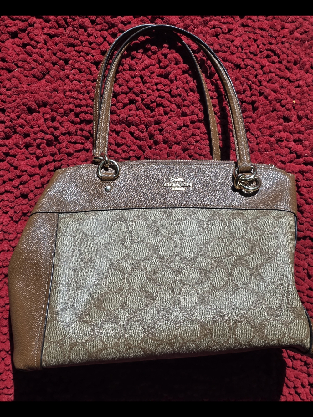 Coach Brown Signature Canvas & Leather Tote